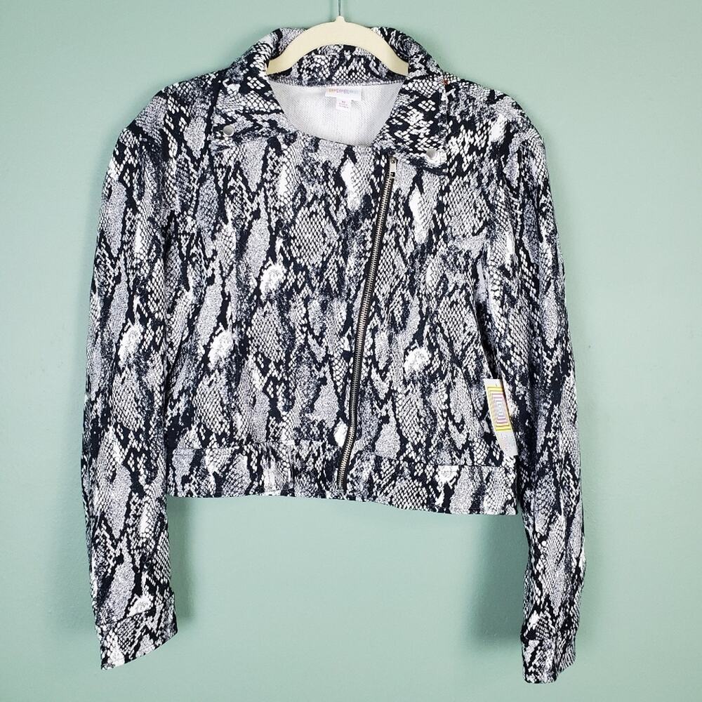 Lularoe Presley Snake Animal Print Moto Jacket M